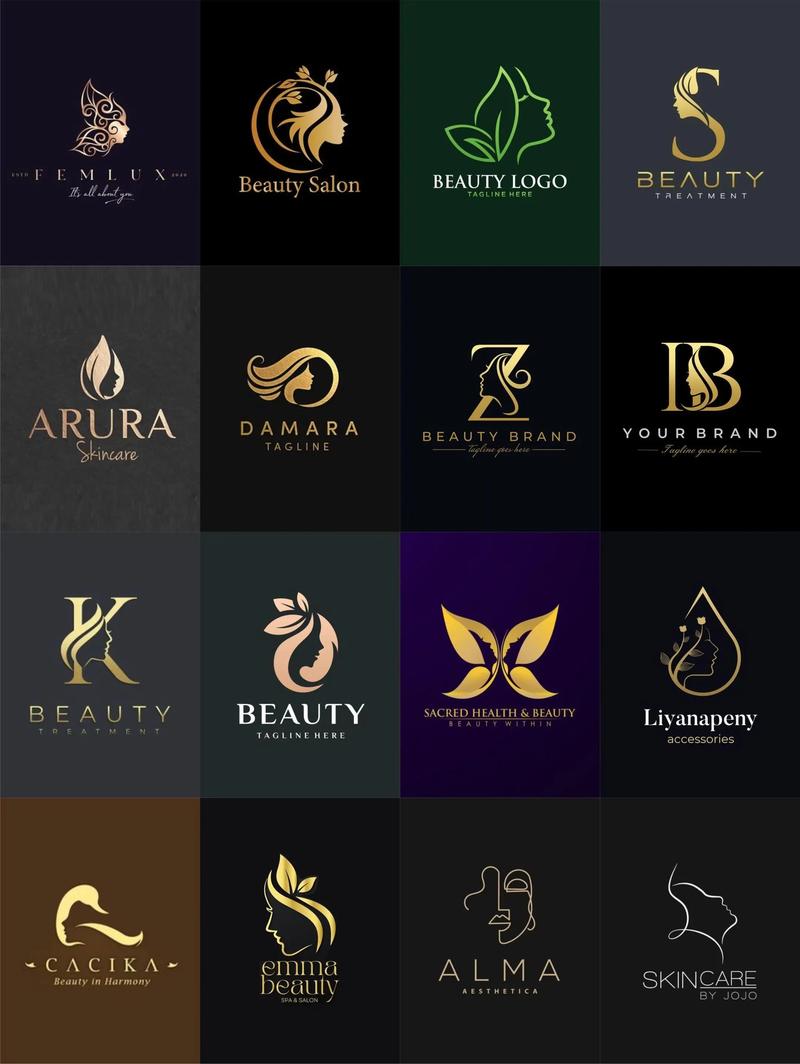 簡約女性皮膚管理美容美業logo設計